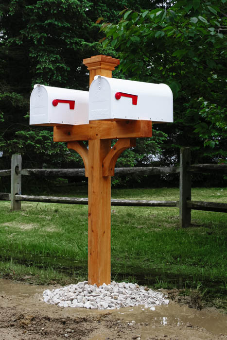 double 4x4 cedar mailbox post 